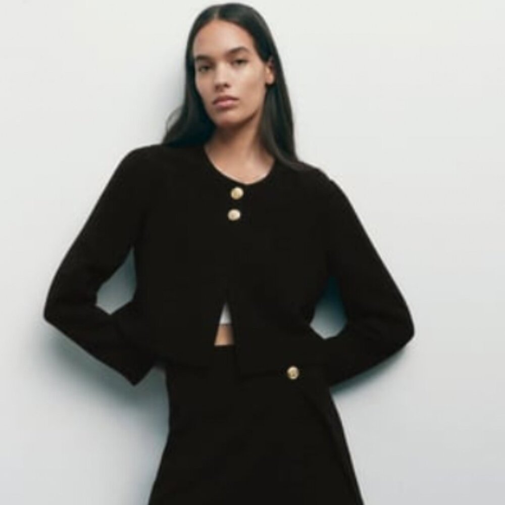 Zara textured double button jacket